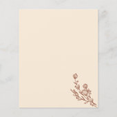 Terracotta Ivory Bouquet Modernes Budget Botanisch Flyer (Hinten)