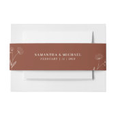 Terracotta Ivory Cotton Blume Monogram Wedding Einladungsbanderole (Vorderseite Beispiel)