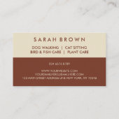 Terracotta Ivory Farm Animals Veterinary Pet Visitenkarte (Rückseite)