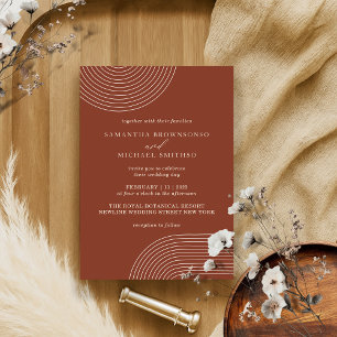Terracotta Ivory Geometric Boho Einladung