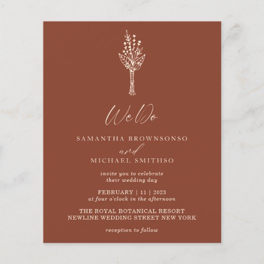 Terracotta Ivory Modern Budget We Do Botanical Flyer (Vorne)
