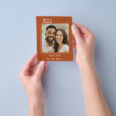 Terracotta ivory photo wedding Save the Date Flyer (Gruppe)