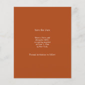 Terracotta ivory photo wedding Save the Date Flyer (Hinten)