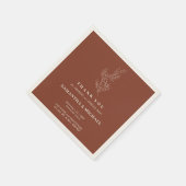 Terracotta Ivy Blume Moderne Hochzeit Serviette (Ecke)