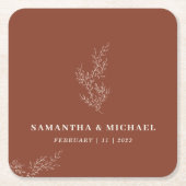 Terracotta Ivy Floral Boho Wedding Rechteckiger Pappuntersetzer (Vorderseite)