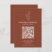 Terracotta Ivy Floral Qr Wedding Website Begleitkarte (Vorne/Hinten)