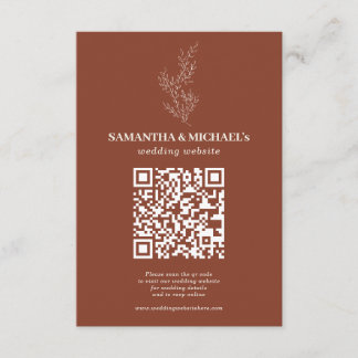 Terracotta Ivy Floral Qr Wedding Website Begleitkarte