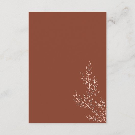 Terracotta Ivy Floral Qr Wedding Website Begleitkarte (Rückseite)