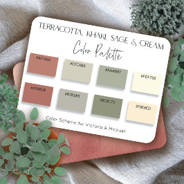 Terracotta Kahaki Sage & Cream Color Palette Card Einladung