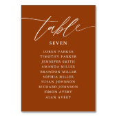 Terracotta-KalligrafieHochzeitsstichtabelle Tischnummer (Vorderseite)