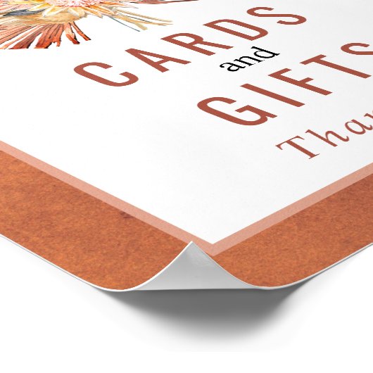 Terracotta-Karten und -Geschenke Hochzeit im Herbs Poster (Ecke)