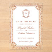 Terracotta Katholische Hochzeit - Save the Date Acryleinladungen (Vorderseite)