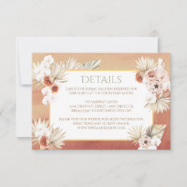 Terracotta & Khaki Palm Blätter Tropische Details RSVP Karte