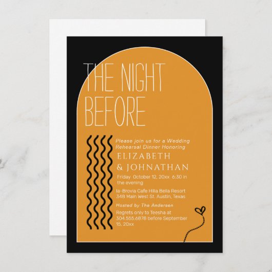 Terracotta Klassische Schrift Einladung (Vorne/Hinten)