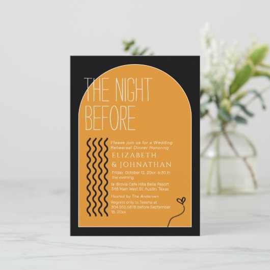 Terracotta Klassische Schrift Einladung (Stehend Vorderseite)