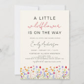 Terracotta Kleine Wildblume Kinderdusche Einladung (Vorderseite)