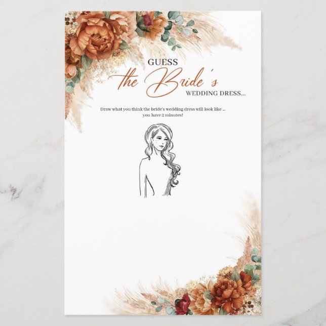 Terracotta Kupfer floral Guess The Bride's Dress (Vorderseite)