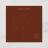 Terracotta Lady Juwelierohrringe Anzeige Quadratische Visitenkarte (Vorderseite)