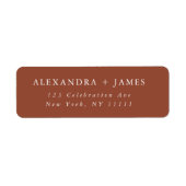 Terracotta Large Text Modern Return Address Label (Vorne)