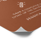 Terracotta Lassend Liebe Hochzeitszitz Poster (Ecke)