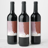 Terracotta Lavendel Monogram Aquarell Weinetikett (Flaschen)