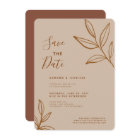 Terracotta Leaf Save the Date Virtual Wedding