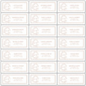 Terracotta Leafy Wappen Monogram Guest Address Aufkleber (Vorderseite)