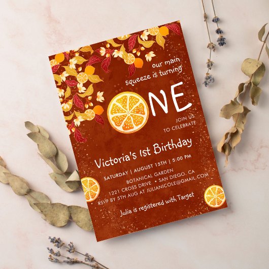 Terracotta Lemon Main Squeeze Foto Einladung