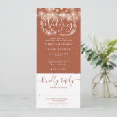 Terracotta-Lichter in einer Hochzeit Einladung (Stehend Vorderseite)