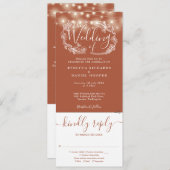 Terracotta-Lichter in einer Hochzeit Einladung (Vorne/Hinten)