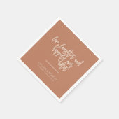 Terracotta Liebe Lachen und glücklich immer nach Serviette (Ecke)