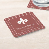 Terracotta Lilie Wedding Paper Untersetzer (angewinkelt)