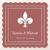 Terracotta Lilie Wedding Paper Untersetzer (Vorderseite)