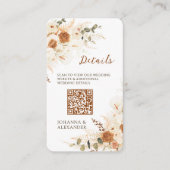 Terracotta lilies floral QR Code Wedding Details Begleitkarte (Vorderseite)