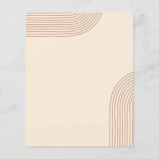 Terracotta Line Art Geometric Boho Budget Flyer (Hinten)