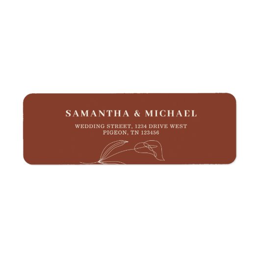 Terracotta Line Blume New Weds Hochzeitadresse (Vorne)