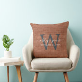 TerraCotta Linen Monogram Wedding Keepake Kissen (Stuhl )