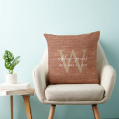 TerraCotta Linen Monogram Wedding Keepake Kissen (Stuhl )