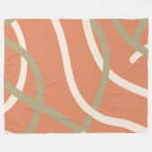 Terracotta Linework Pattern | Cream & Olive  Fleecedecke (Vorderseite (Horizontal))