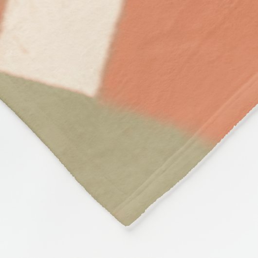Terracotta Linework Pattern | Cream & Olive  Fleecedecke (Ecke)