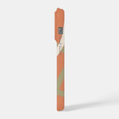 Terracotta Linework Pattern | Cream & Olive iPhone Hülle (Linke Seite)