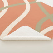 Terracotta Linework Pattern | Cream & Olive Sherpadecke (3/4)