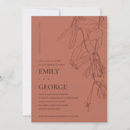 TERRACOTTA-LINIE ZEICHNEND FLORA-KUPELDUSCHKARTE DANKESKARTE