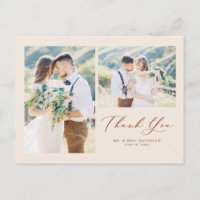 Terracotta Lovely Script Foto Collage Danke