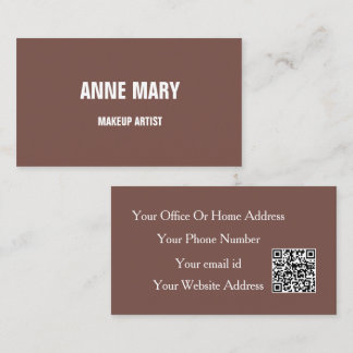 Terracotta Makeup Artist Hair Dresser QR Code Visitenkarte