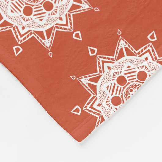 Terracotta Mandala Fleecedecke (Ecke)