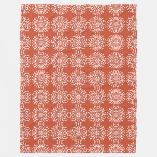 Terracotta Mandala Fleecedecke (Vorderseite)