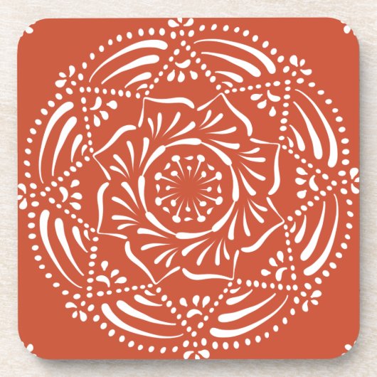 Terracotta Mandala Getränkeuntersetzer (Vorderseite)