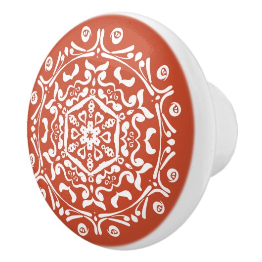 Terracotta Mandala Keramikknauf (Rechts)