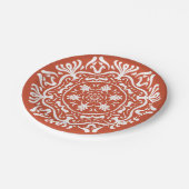 Terracotta Mandala Pappteller (Schrägansicht)